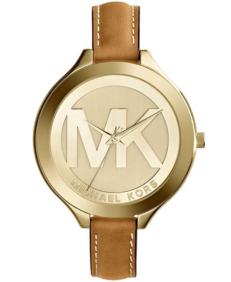 michael kors grey leather strap watch|Michael Kors leather watch women.